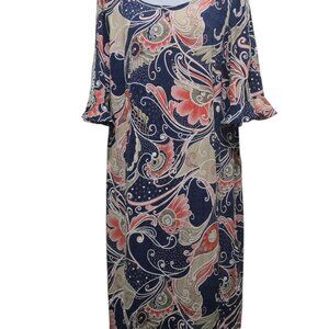 Glamour Packable Embroidered Butterfly Sleeve Mod Floral Stretchy Summer Dr…